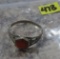 Small Pinky Ring - Orange Rust Stone