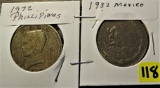 1972 Philippines, 1982 Mexico Coins