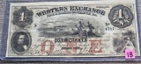 1857 $1 Western Exchange Note