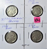 (4) Buffalo Nickels