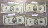 (4) 1934D Blue Seal Silver Certificates