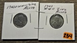 1943-D, 1943 WW2 Zinc Cents