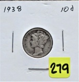 1938 Mercury Dime