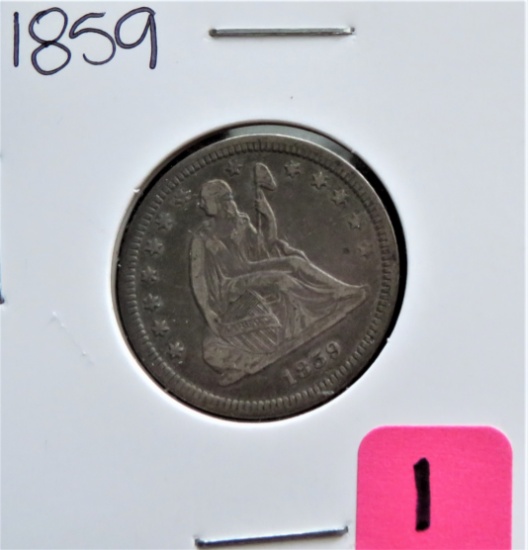 1859 Seated Quarter Dollar