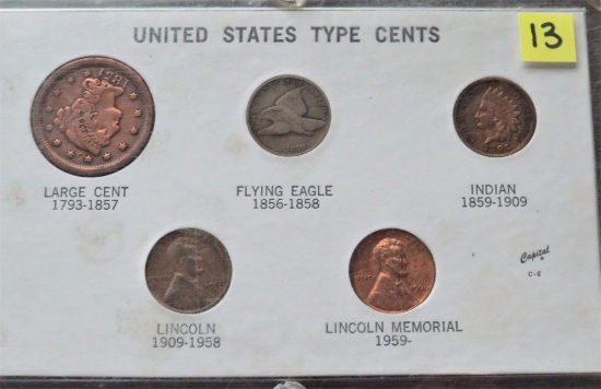 5 Coin United States Type Cents