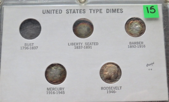 4 Coin United States Type Dimes