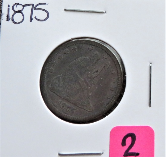 1875 Seated Quarter Dollar