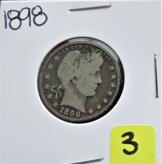 1898 Barber Quarter Dollar