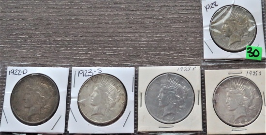 (5) Peace Dollars