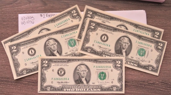 (5) $2 Federal Reserve Notes