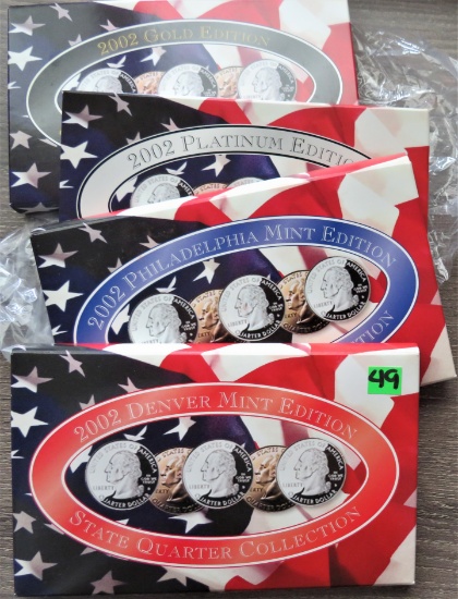 (4) 2002 State Quarter Collection Sets
