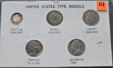 5 Coin United States Type Nickels