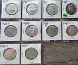 10 Kennedy Half Dollars