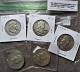 (5) Franklin Halves