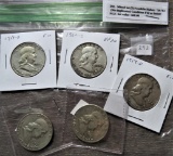 (5) Franklin Halves