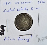 1853 Seated Liberty Dime