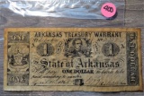 1862 Arkansas Treasury Warrant $1