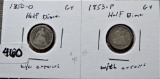 1850-O, 1853 Half Dimes