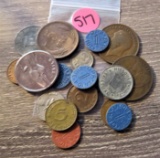 Bag of Foreign Coins/Tokens