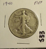 1940 Walking Liberty Half