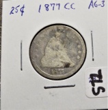 1877-CC Seated Liberty Quarter