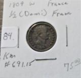 1809-W 1/2 Demi Franc France