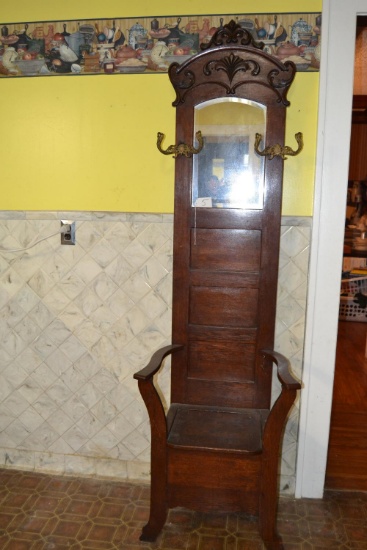 coat rack -mirror hall chair