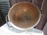 copper mixing bowl double handle 17x17x8