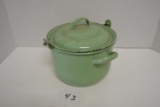 green enamel stock pot W/lid