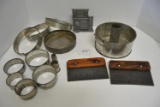 assortment of metal baking items