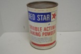 large Red Star baking powder tin