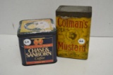 2 advertising tins