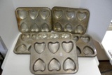 7 industrial heart shaped baking pans