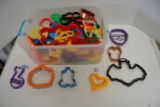 assortment of plastic cookie cutters