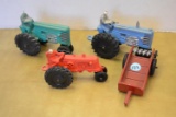 3 tractors and manure spreader