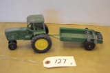 John Deere tractor and manure spreader