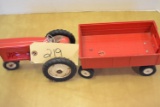 diecast tractor and metal wagon