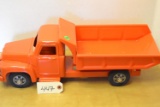 orange metal Buddy L dump truck