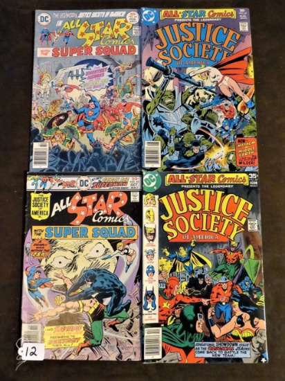 The Justice Society of America (All Star) "with Super Squad" #62 (1976), #64, #67, #69 (1977)