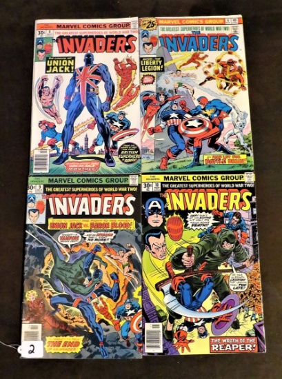 Marvel Comic "The Invaders" #6 May, #8 Sep, #9 Oct, #10 Nov(1976)
