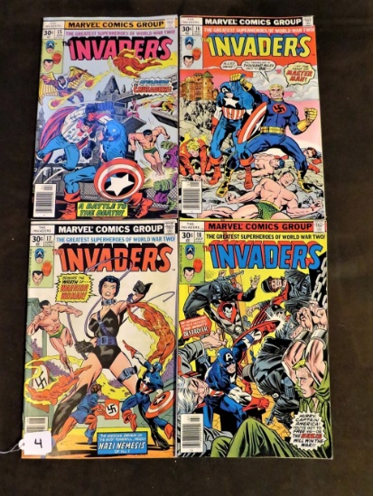 Marvel Comic "The Invaders" #15 Apr, #16 May, #17 June,#18 July (1977)
