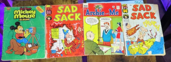 Mickey Mouse, Sad Sack Dec#160, Archie&Me Oct, Sad SackNov#159 Comics