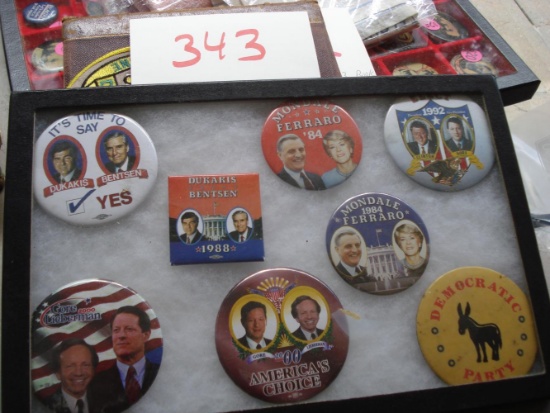 8 Democrat Presidential badges