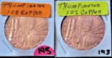 (2) Trumpinator 1oz Copper Coins