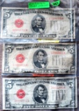 (3) $5 Red Seal Notes