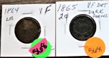 1864, 1865 2 Cent Pieces