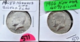 1968D, 1966 Kennedy Half Dollars