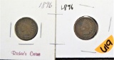 1898, 1896 Indian Head Cents