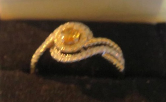 yellow/white diamond ring 14k gold