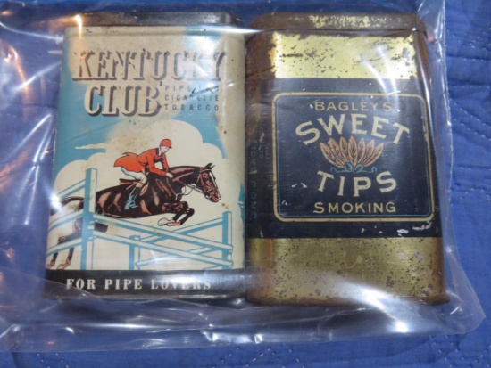 Kentucky club and sweat tips tobacco tins
